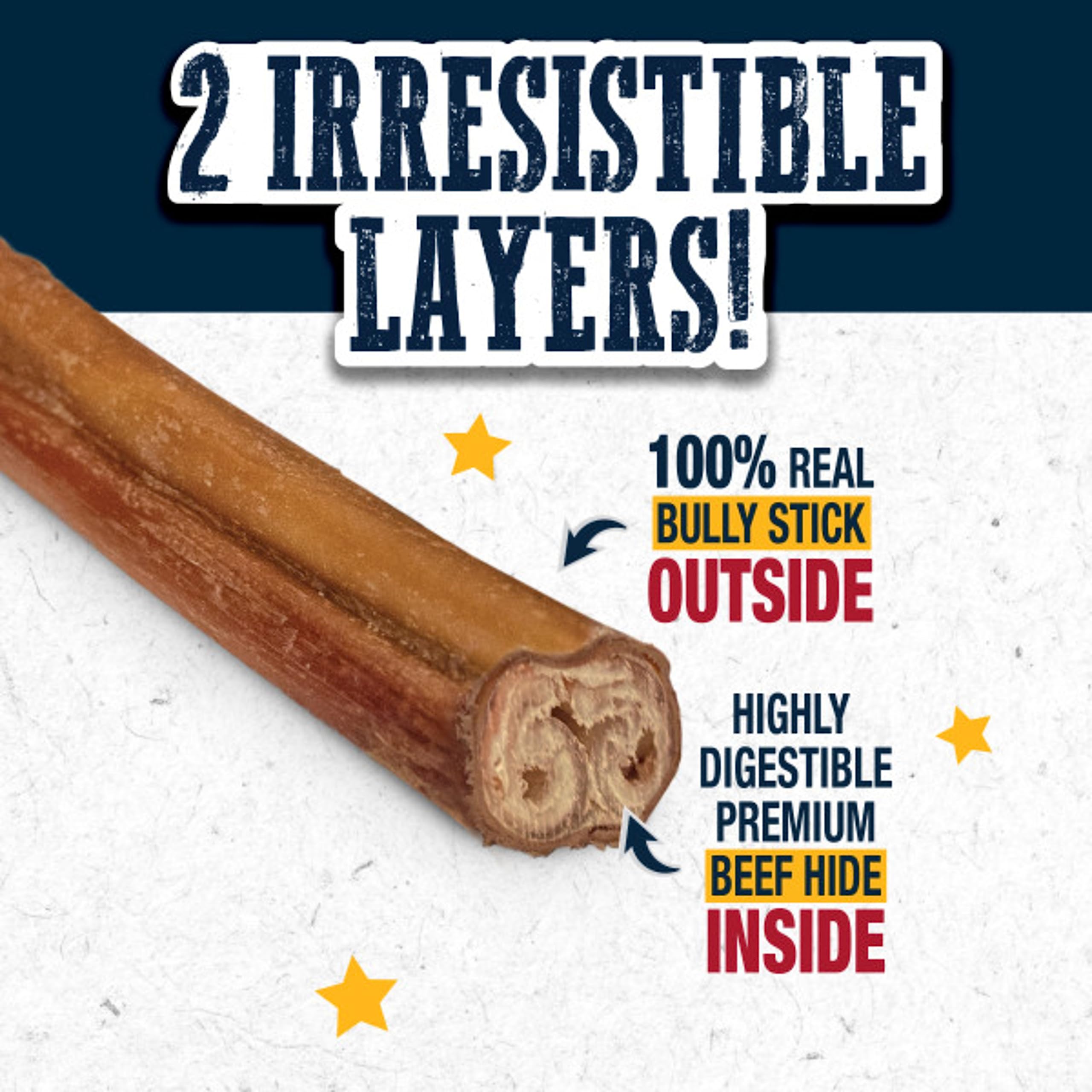Cadet Bully Hide Sticks for Large Dogs, All-Natural Beef Pizzle, Limited-Ingredient Long-Lasting Dog Chews for Aggressive Chewers, 7 Count - Image 3