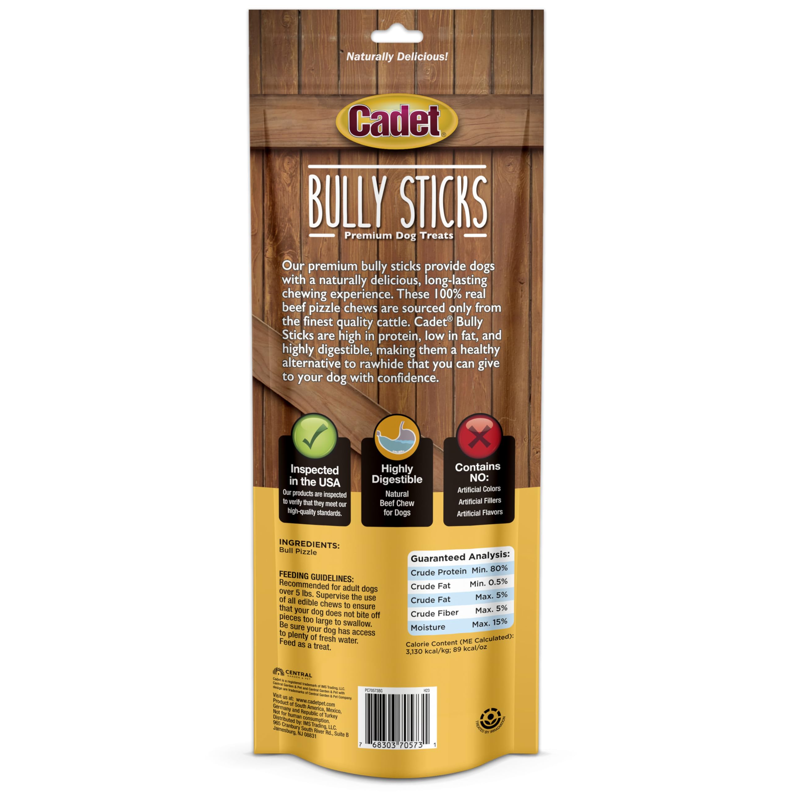 Cadet Bully Sticks for Large Dogs, All-Natural Beef Pizzle, Rawhide-Free Long-Lasting Dog Chews for Aggressive Chewers, 10 Count - Image 10