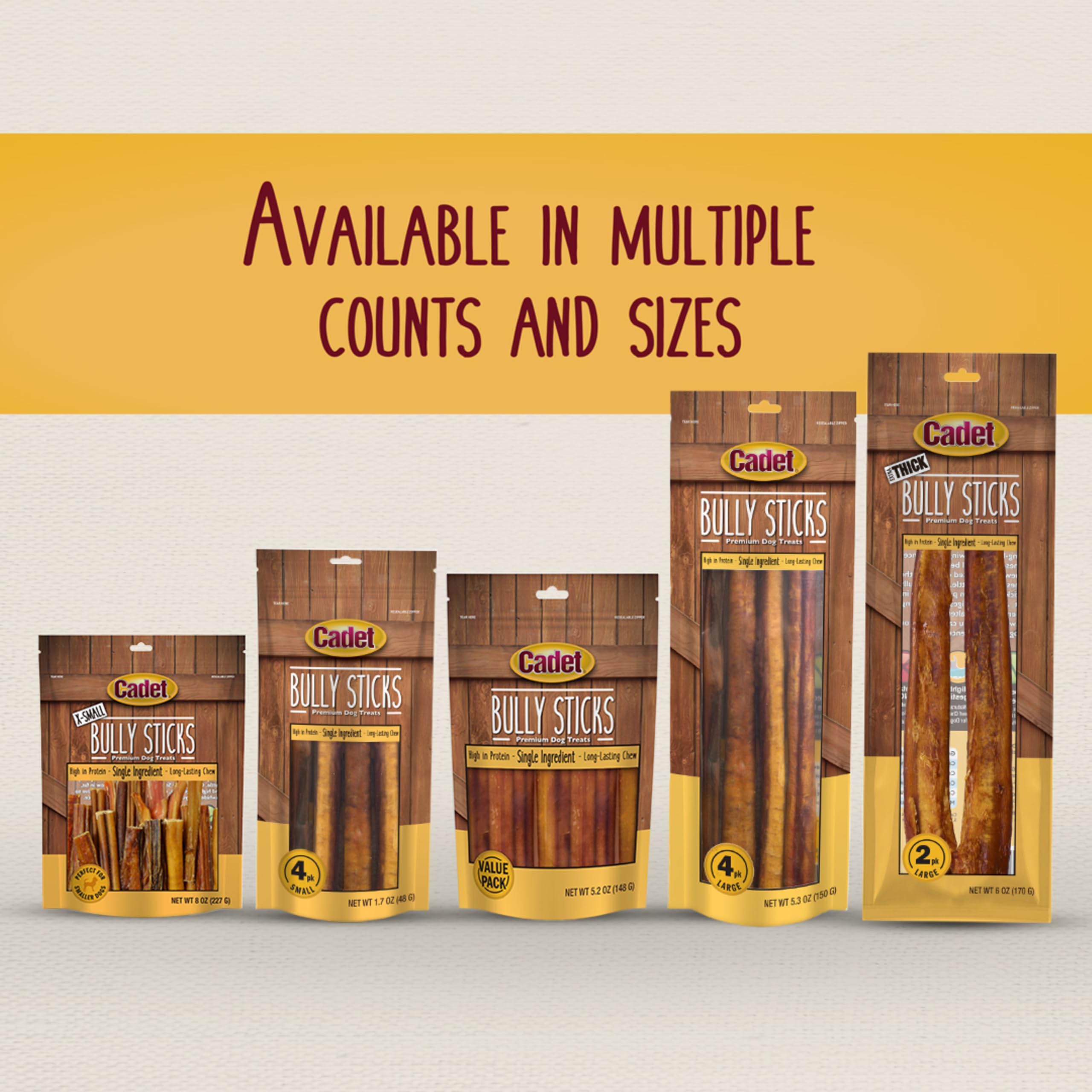 Cadet Bully Sticks for Small Dogs – All-Natural Beef Pizzle, High Protein, Low Fat, Long-Lasting, Grain & Rawhide-Free Dog Chews for Aggressive Chewers, Small (12 Ounce) - Image 8