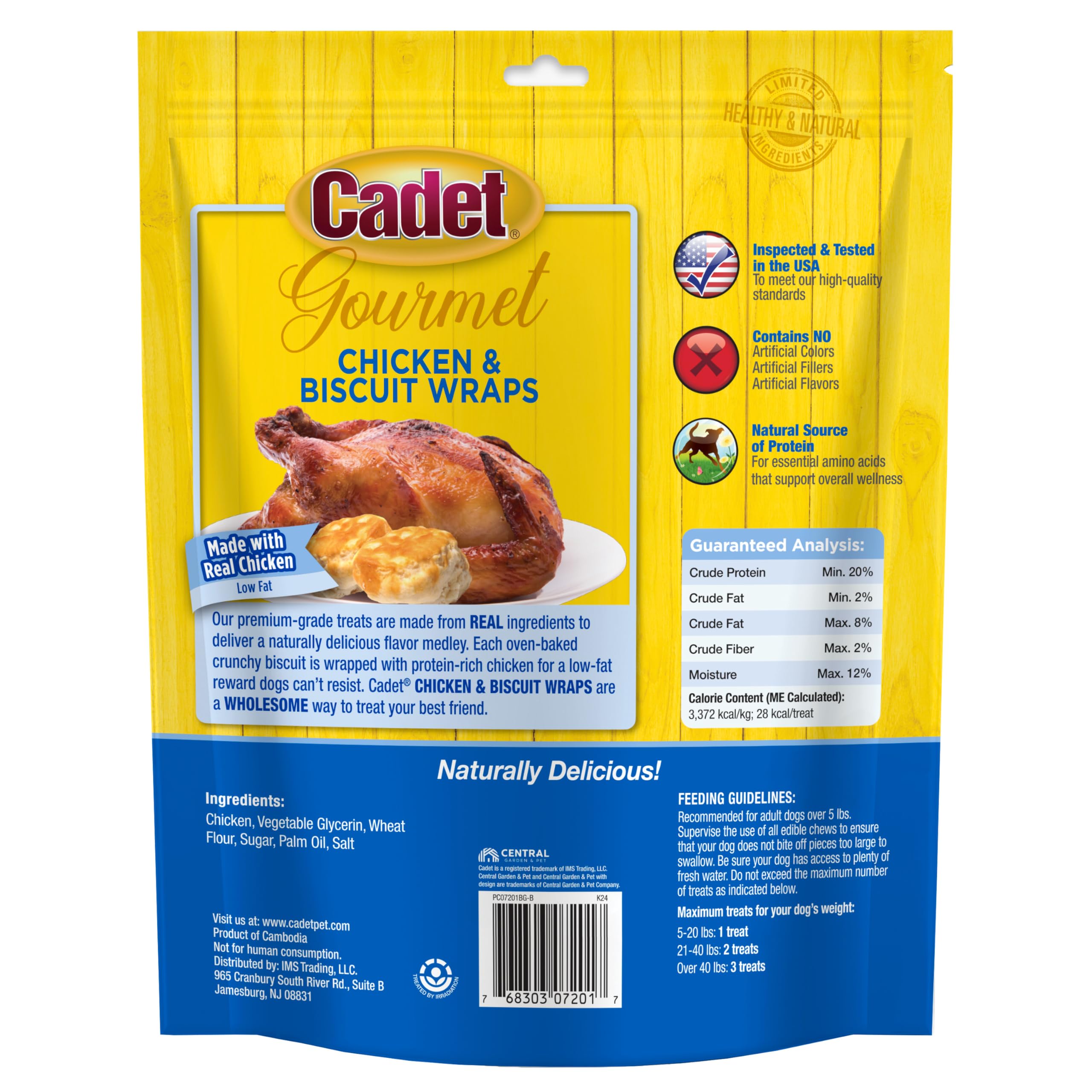Cadet Gourmet Chicken Wrapped Biscuit Dog Treats, Training Treats for Small and Large Dogs, Inspected & Tested in USA, 14 oz. - Image 8