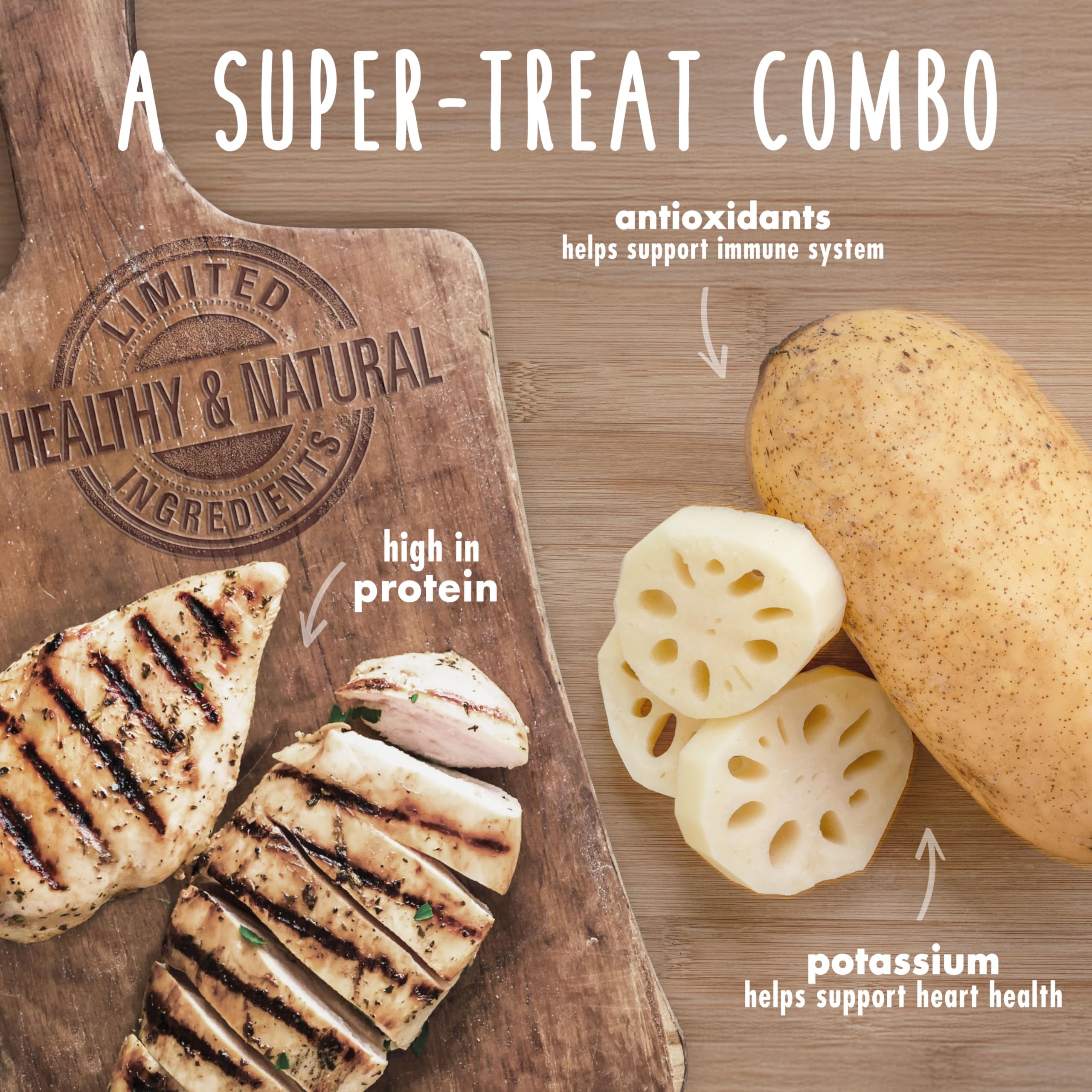 Cadet Gourmet Crunch'ems Homestyle Dog Treats, Natural Dog Chews with Real Chicken and Lotus Root, Chicken 'N Veggie Flavor, 10 Count (Pack of 1) - Image 5