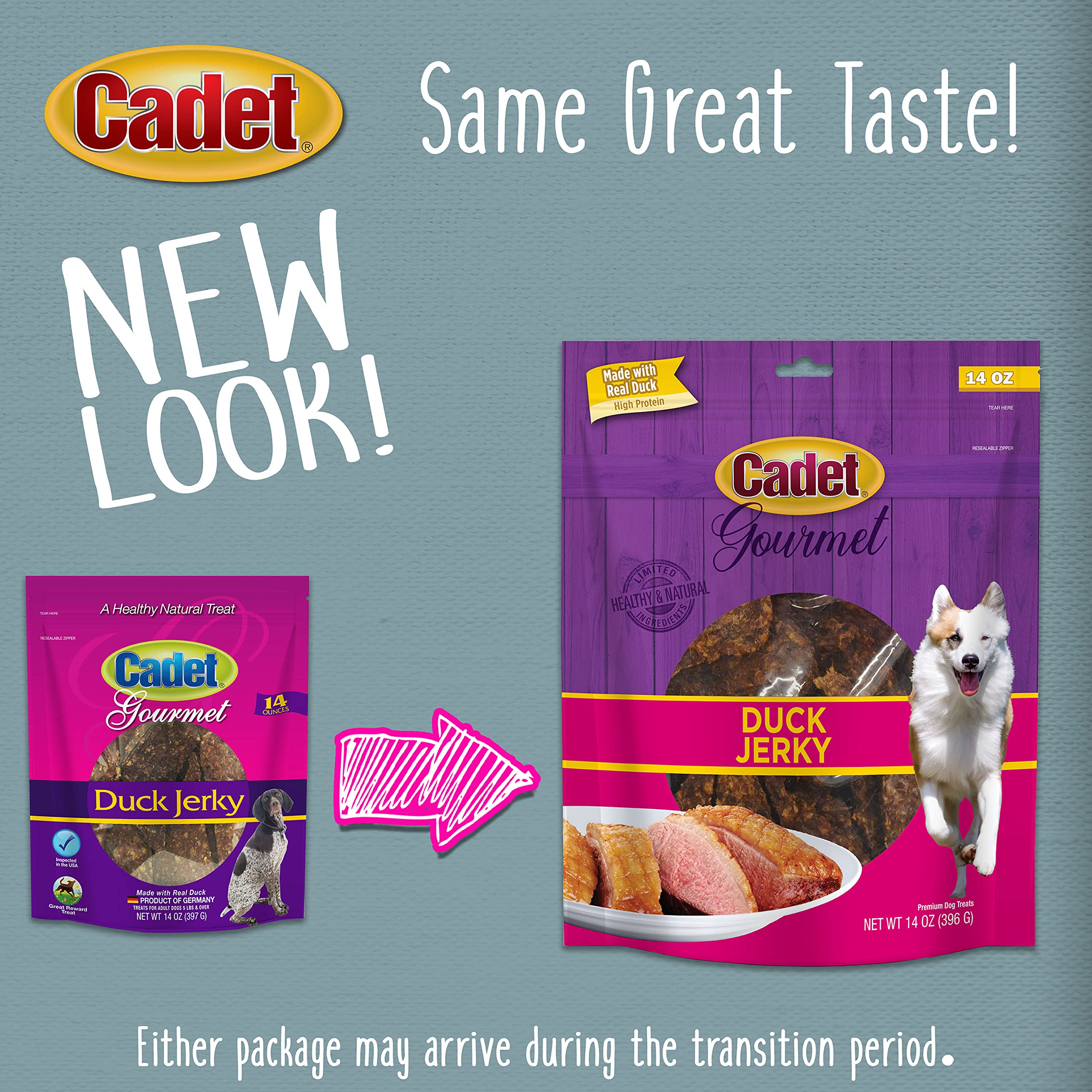 Cadet Gourmet Jerky Dog Treats, Healthy and Natural Duck Training Treats for Small & Large Dogs, Inspected & Tested in USA, 14 oz. - Image 6