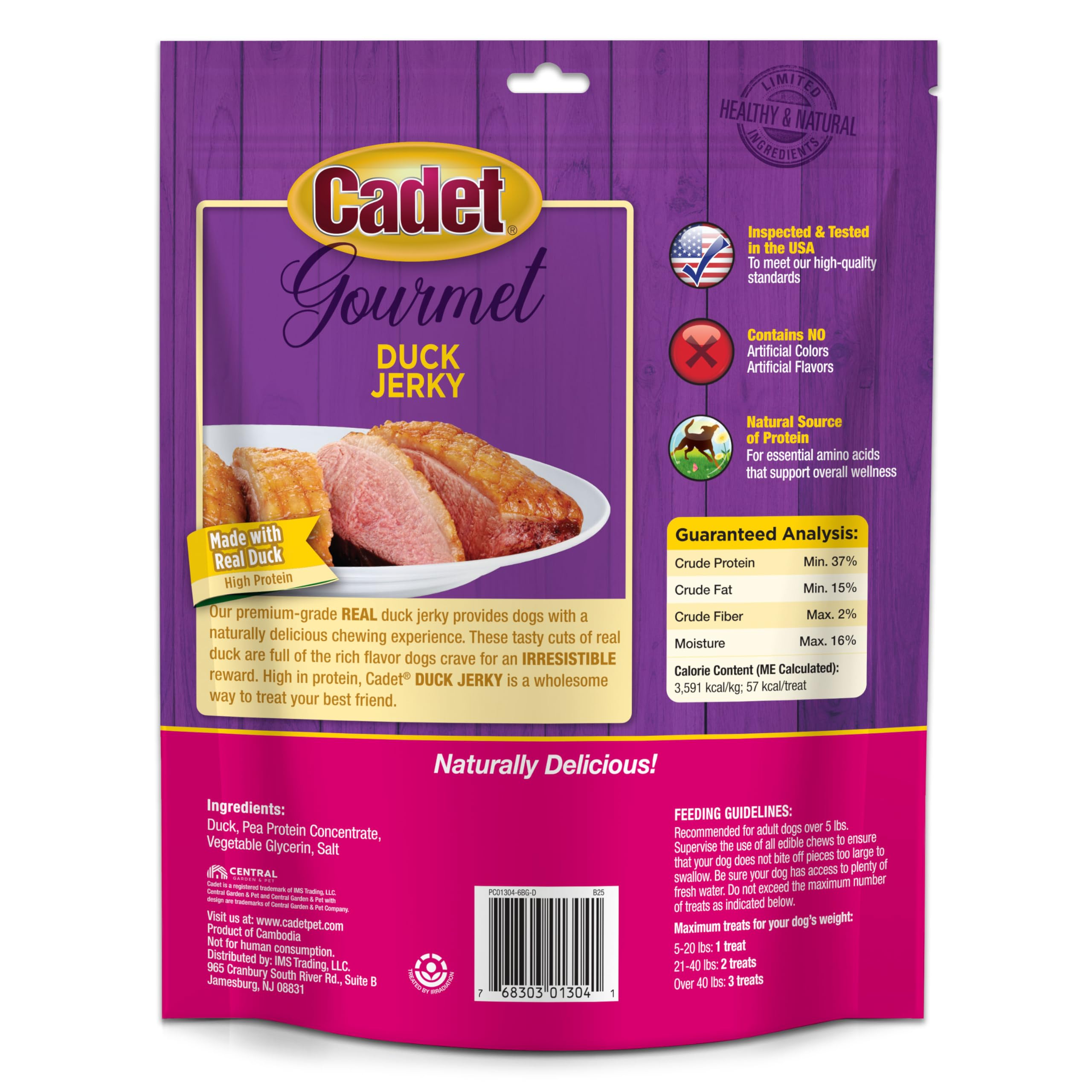 Cadet Gourmet Jerky Dog Treats, Healthy and Natural Duck Training Treats for Small & Large Dogs, Inspected & Tested in USA, 14 oz. - Image 8