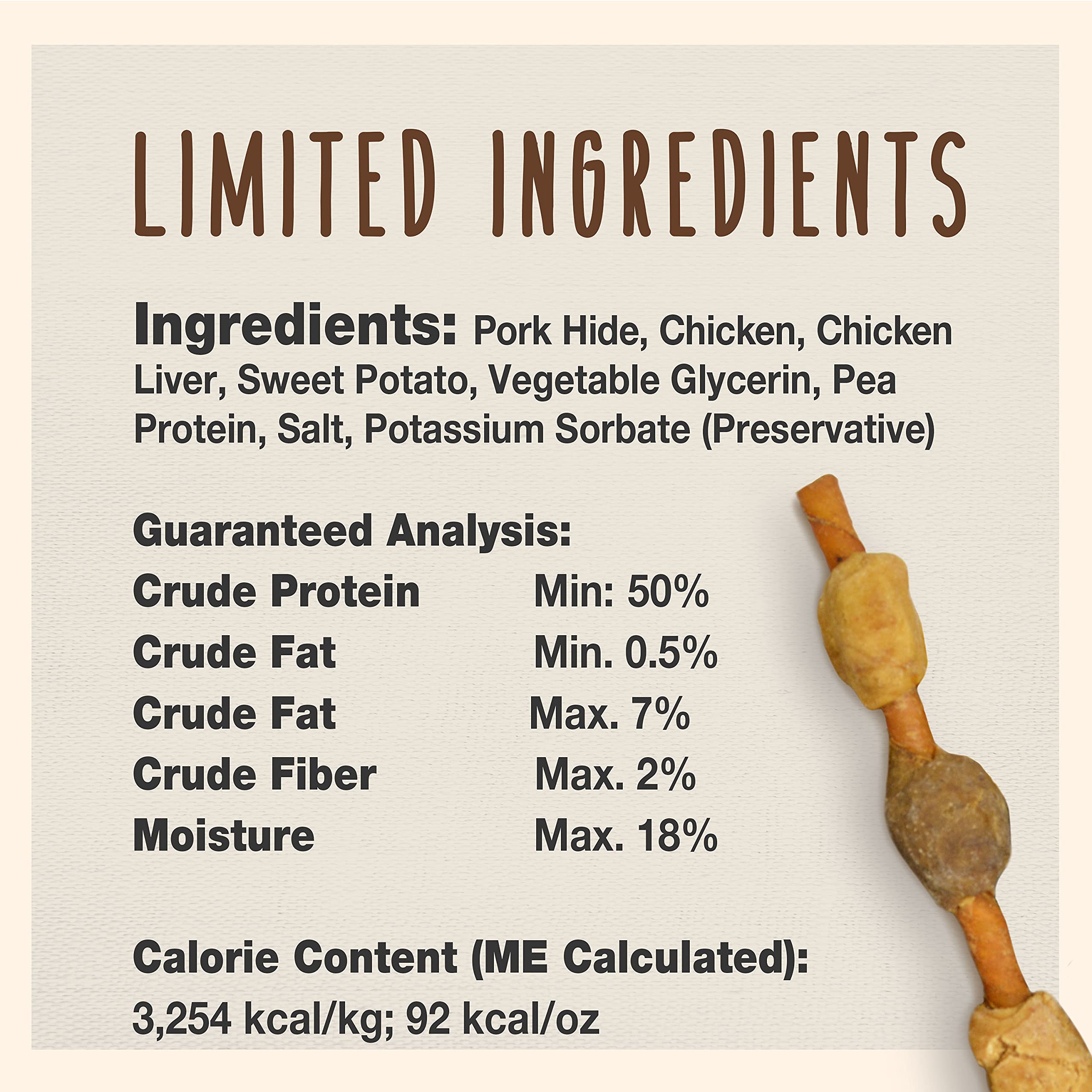 Cadet Gourmet Shish Kabob Dog Treats, Healthy Dog Chew Sticks for Dogs, Rawhide Chews with Chicken and Sweet Potato, Natural Pork Hide Twist Sticks, 5-Inch Sticks, 24 oz. Bag - Image 5