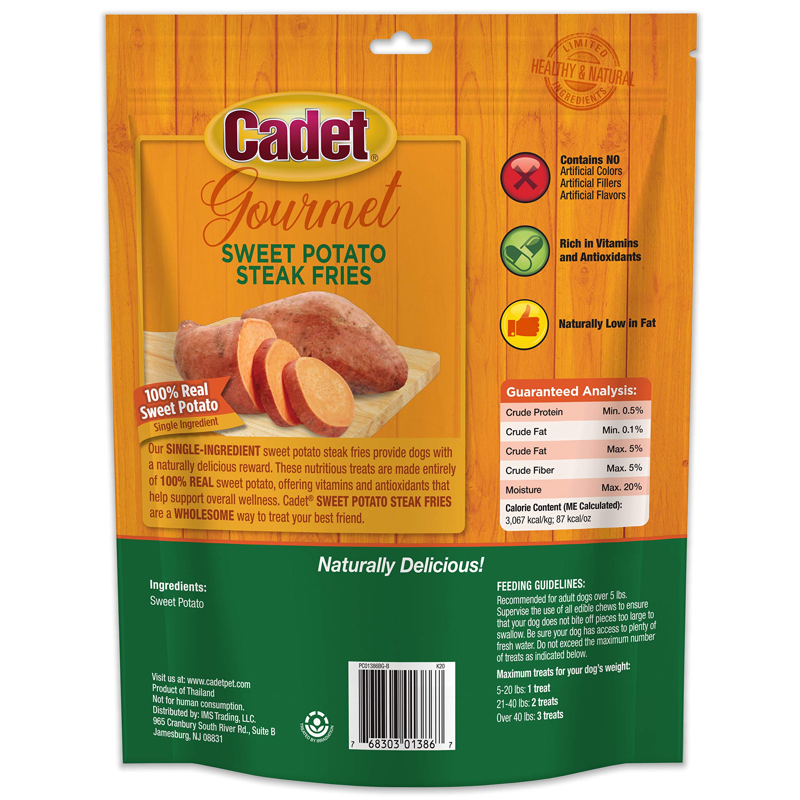 Cadet Gourmet Sweet Potato Steak Fries, Healthy Natural Chewy Dog Treats, Single-Ingredient, for Small & Large Dogs, 1 Pound - Image 10