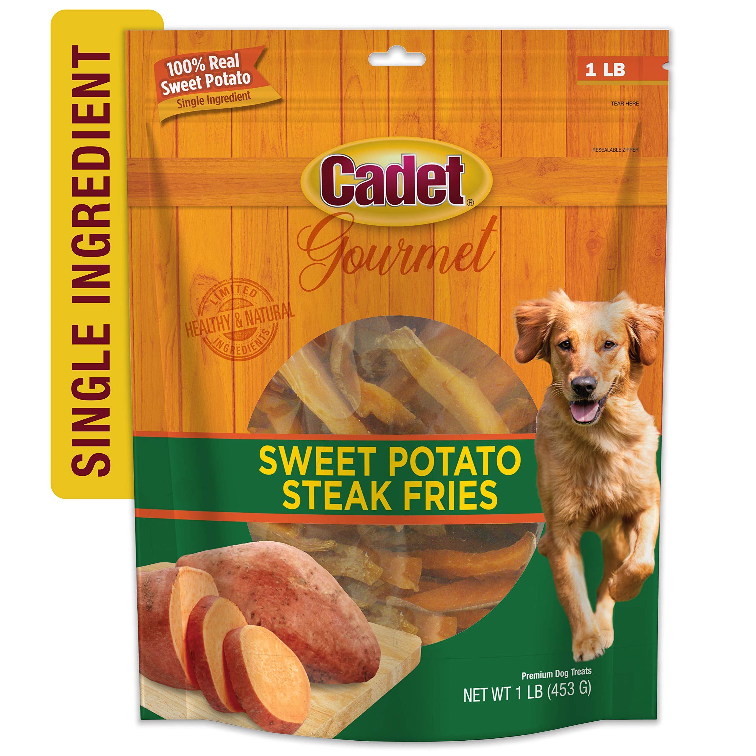 Cadet Gourmet Sweet Potato Steak Fries, Healthy Natural Chewy Dog Treats, Single-Ingredient, for Small & Large Dogs, 1 Pound - Image 9
