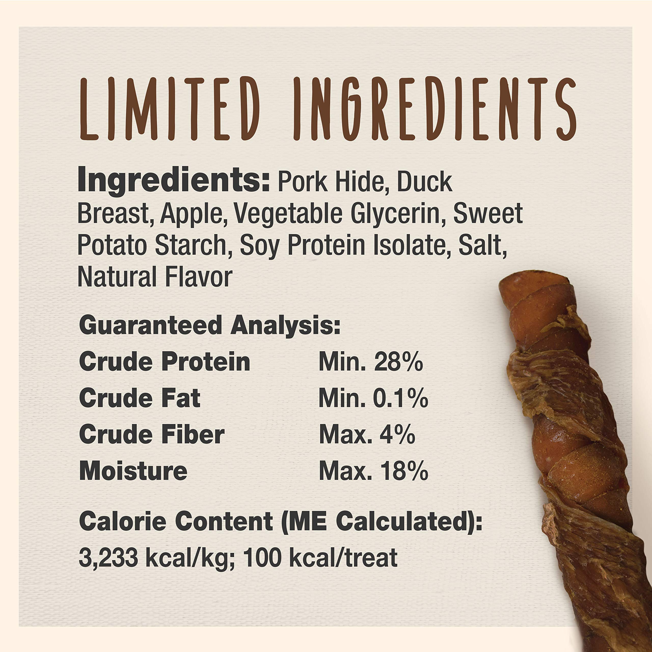 Cadet Gourmet Triple Chews Long-Lasting Pork Hide Sticks with Apple and Duck, Healthy Dog Treats for Small & Large Dogs, 6 Count - Image 4