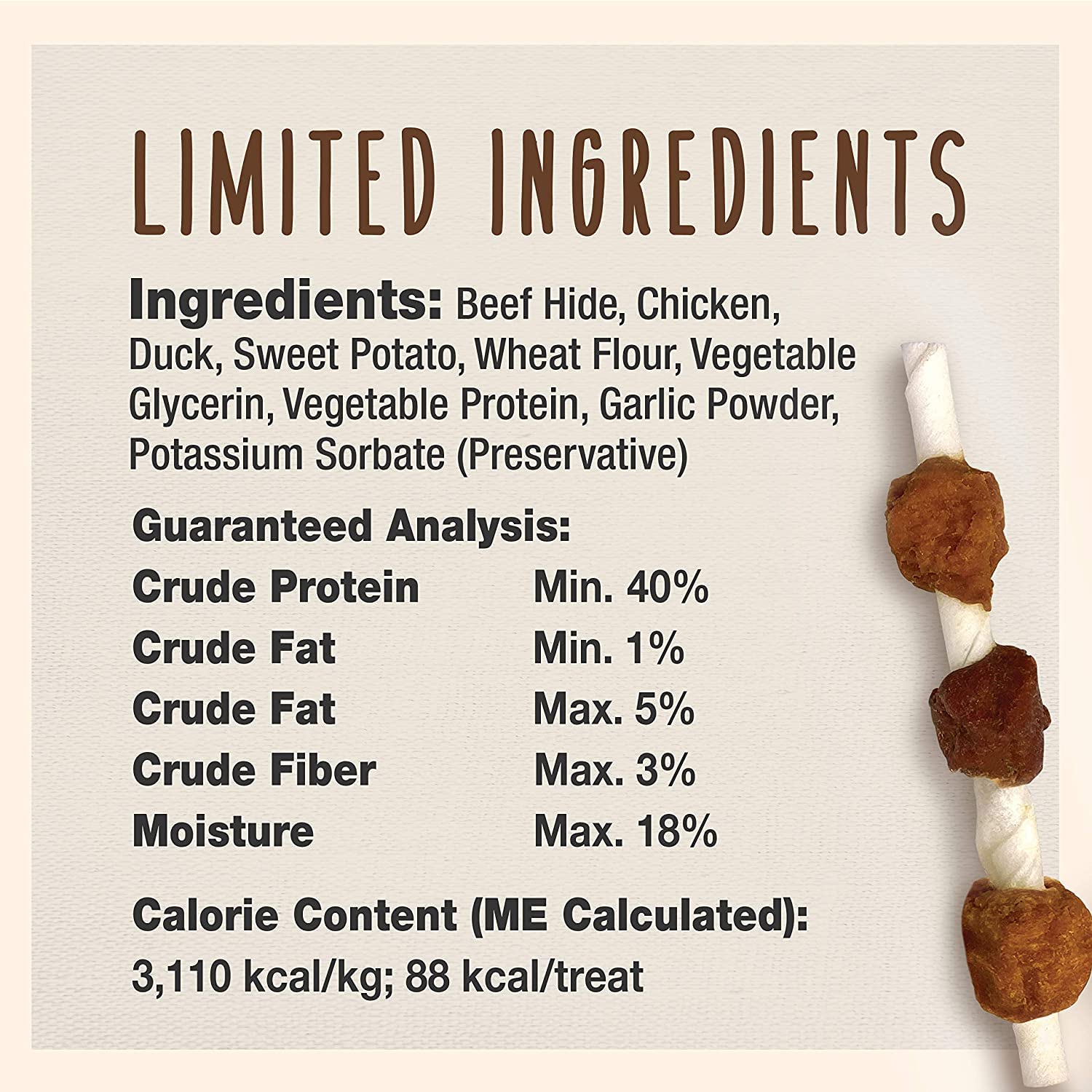 Cadet Gourmet Triple-Flavored Shish Kabobs Dog Treats, 12 Ounces, 12 Pack - Image 6