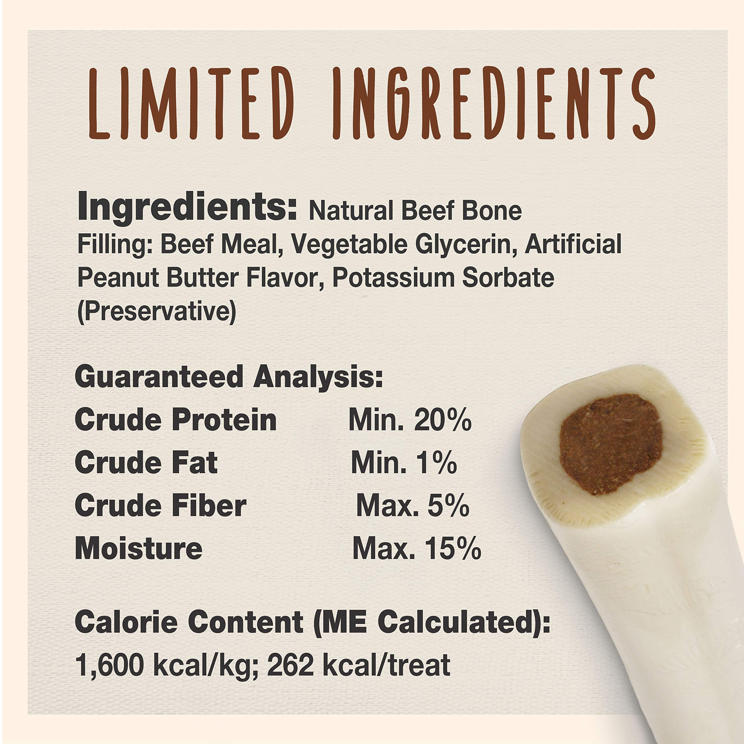 Cadet Junior Stuffed Shin Bones - Highly Digestible, High Protein, Long-Lasting Dog Chew Bone for Aggressive Chewers, Supports Dental Health, - Peanut Butter Flavor, Petite (2 Count) - Image 3