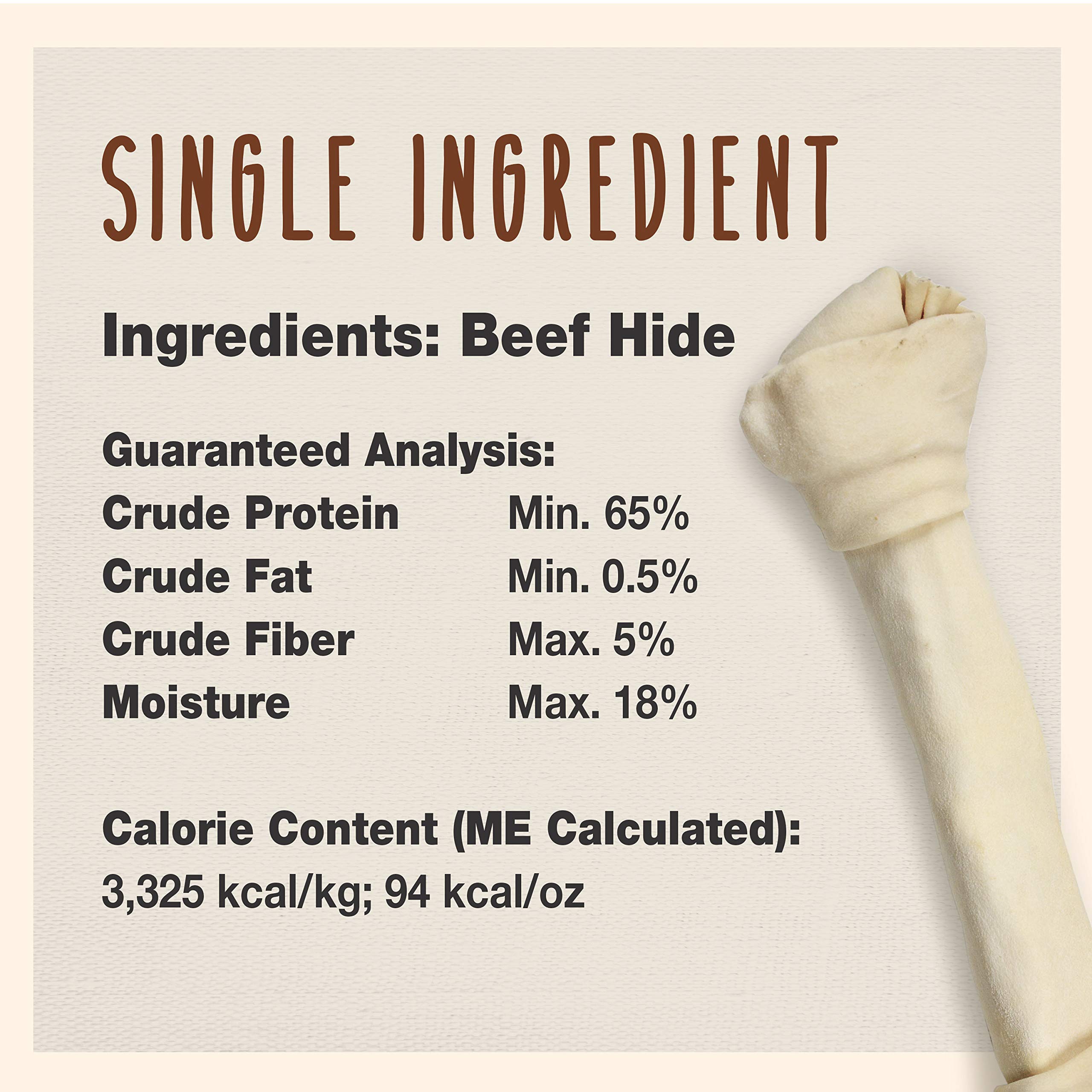 Cadet Premium Grade Beef Hide for Dogs, Long-Lasting Rawhide Knotted Bones Single-Ingredient Dog Chews, 13" - 14", 1 Count - Image 4