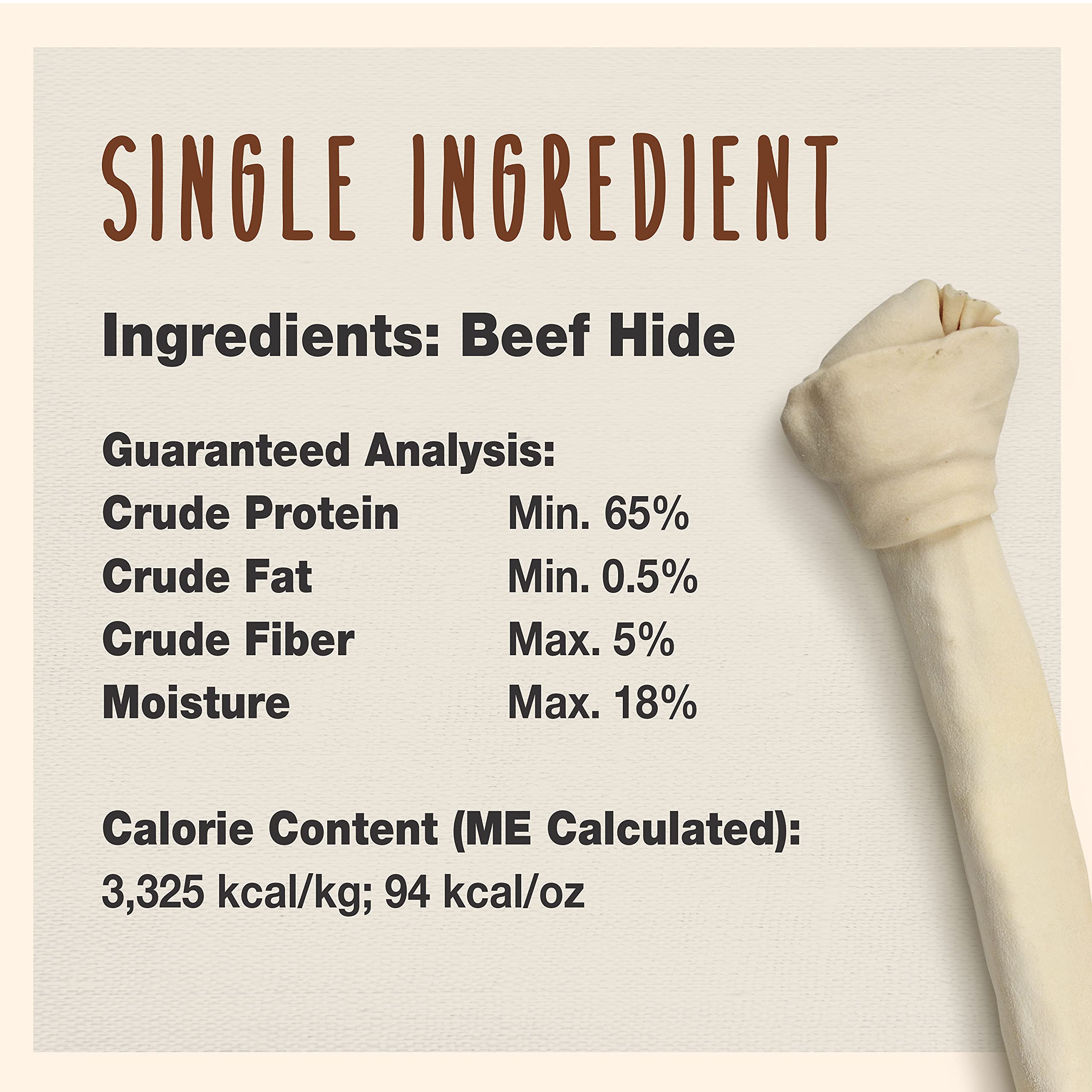 Cadet Premium Grade Beef Hide for Dogs, Long-Lasting Rawhide Knotted Bones Single-Ingredient Dog Chews, 14" - 15", 1 Count - Image 3