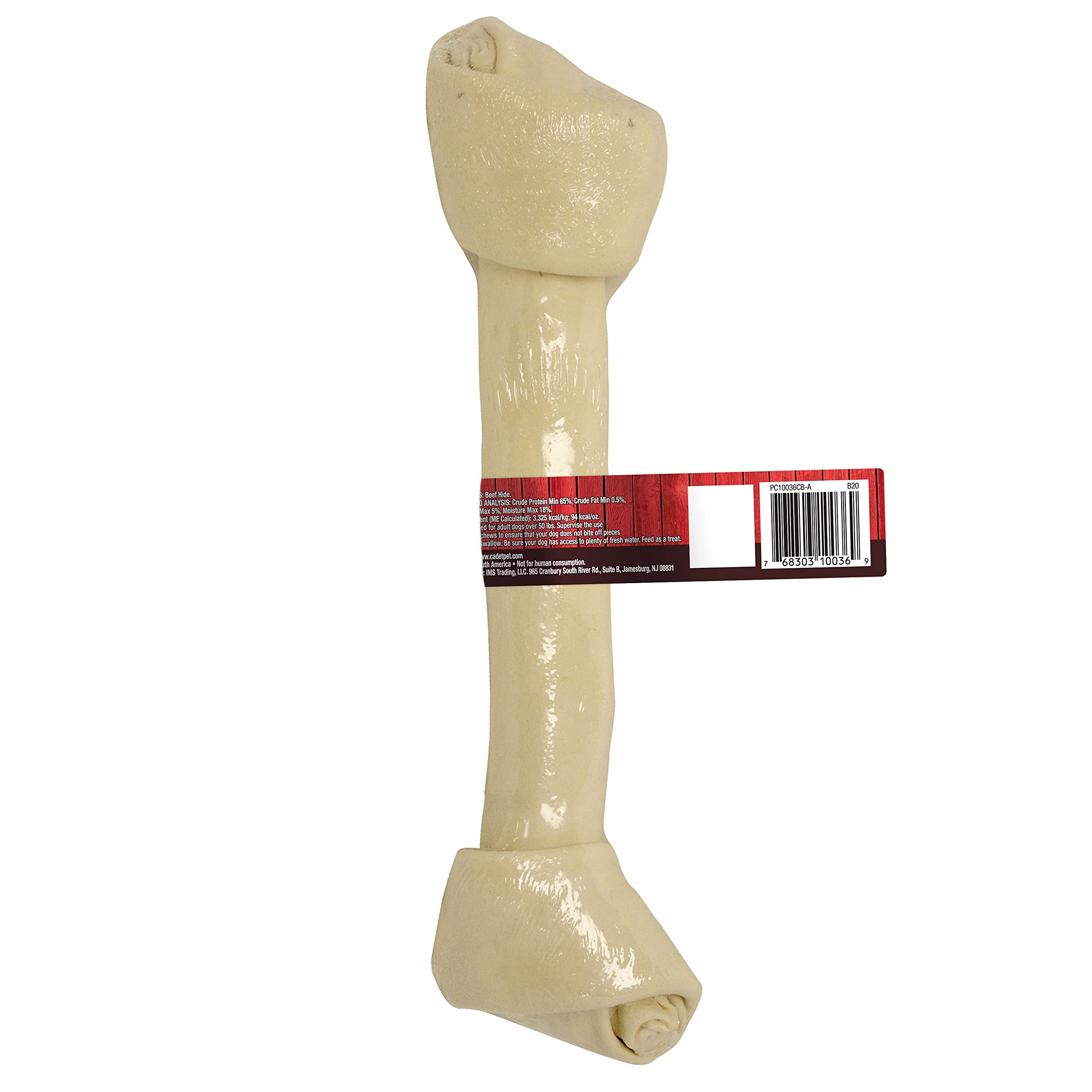 Cadet Premium Grade Beef Hide for Dogs, Long-Lasting Rawhide Knotted Bones Single-Ingredient Dog Chews, 14" - 15", 1 Count - Image 8