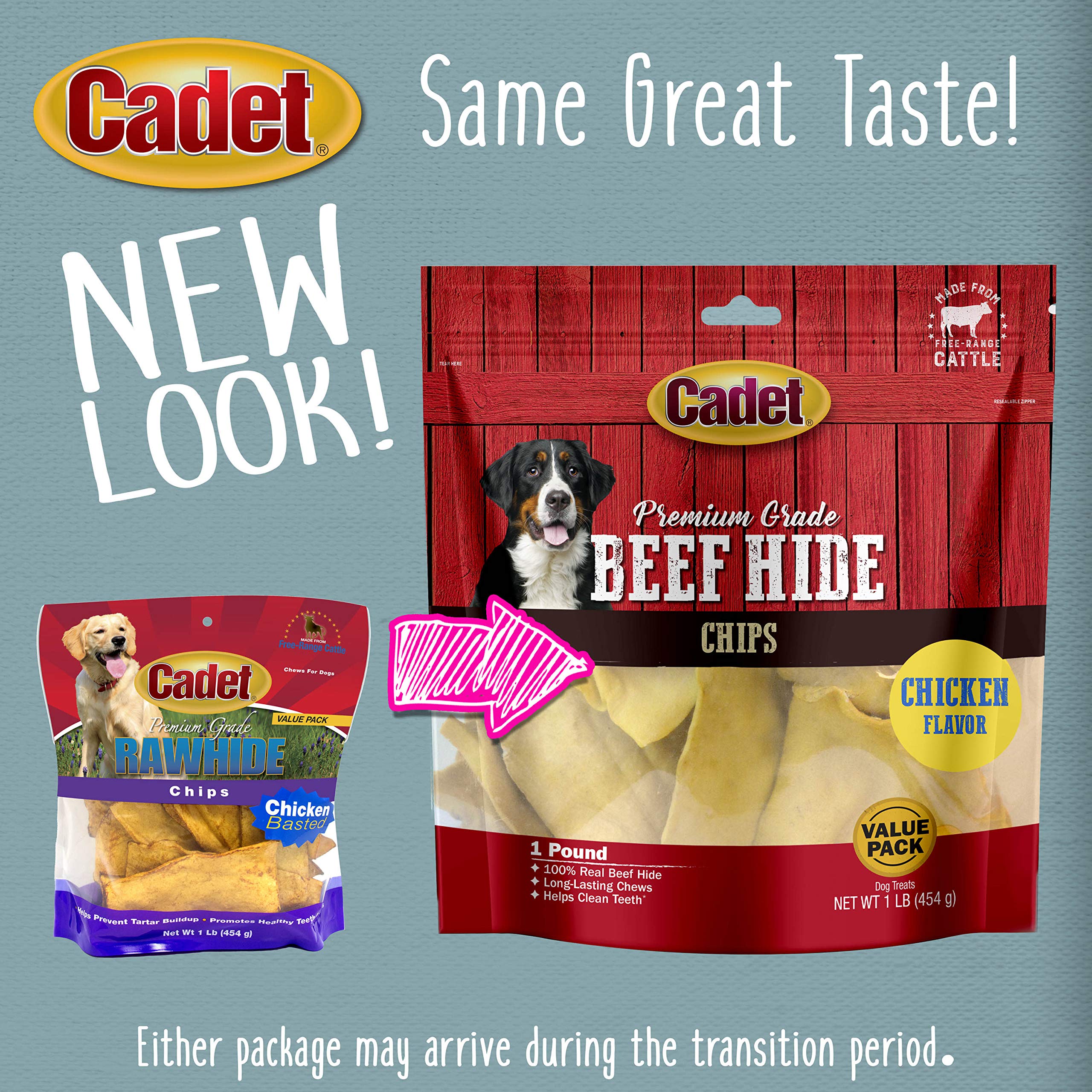 Cadet Premium Grade Beef Hide for Dogs, Rawhide Long Lasting Dog Chews, Chips, Curls & Rolls for Small/Medium/Large Dogs - Image 5