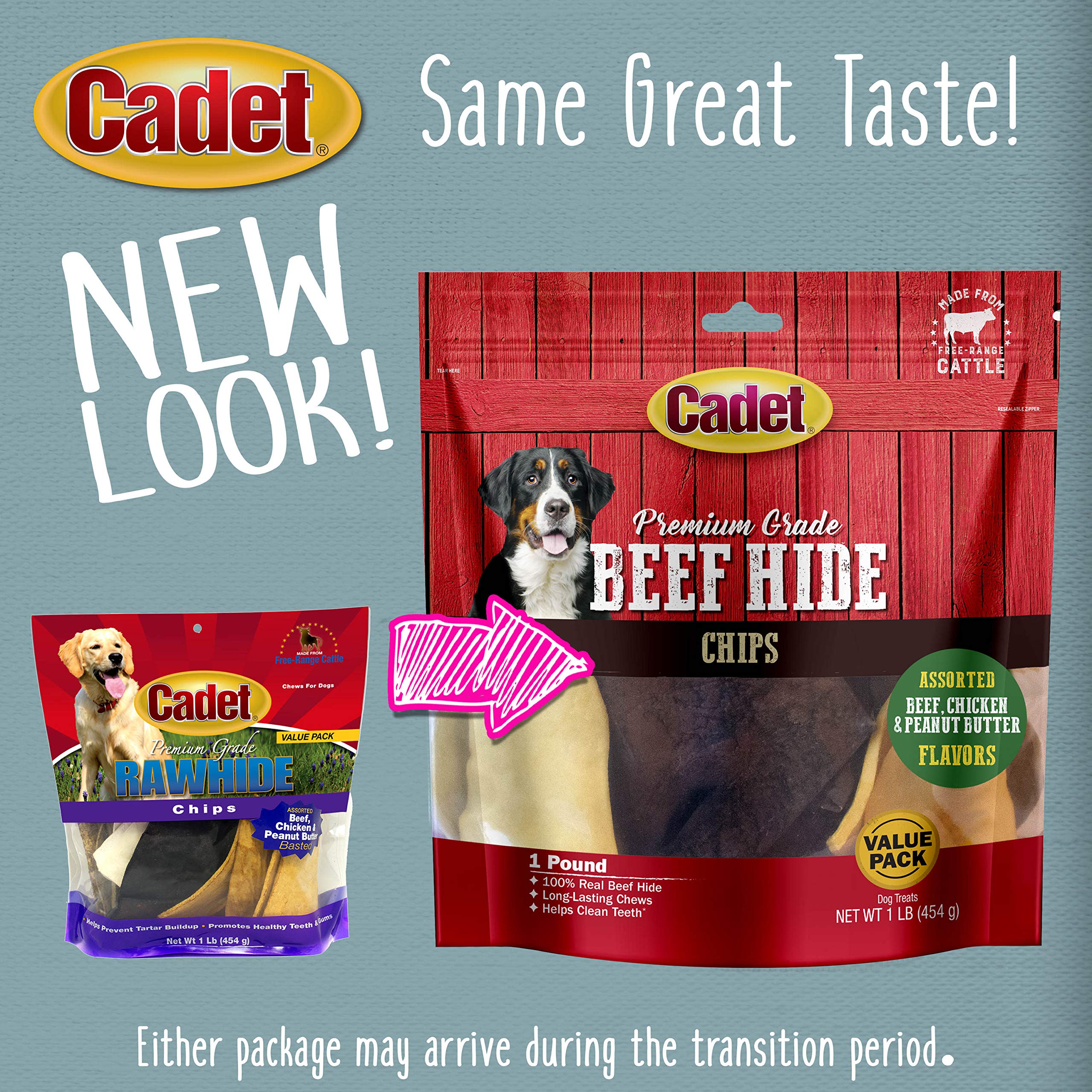 Cadet Premium Grade Beef Hide for Dogs, Rawhide Long Lasting Dog Chews, Chips, Curls & Rolls for Small/Medium/Large Dogs - Image 5