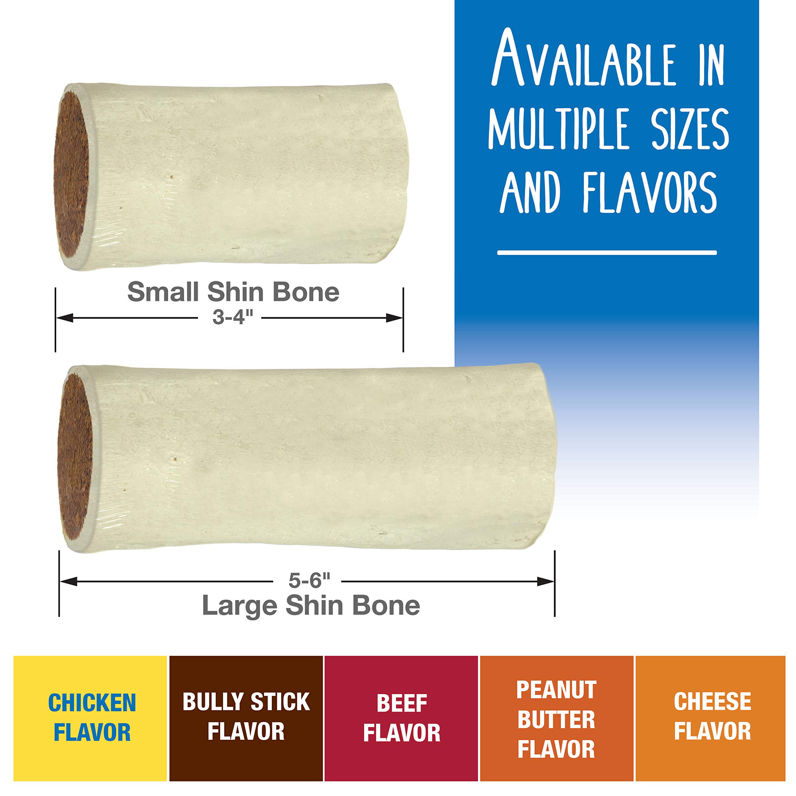 Cadet Stuffed Shin Bone, Long-Lasting Dog Chew Bones for Aggressive Chewers, High Protein Filled Bone Dental Chew for Dogs, Chicken Flavor Filling, 3-4" for Small Dogs - Image 6