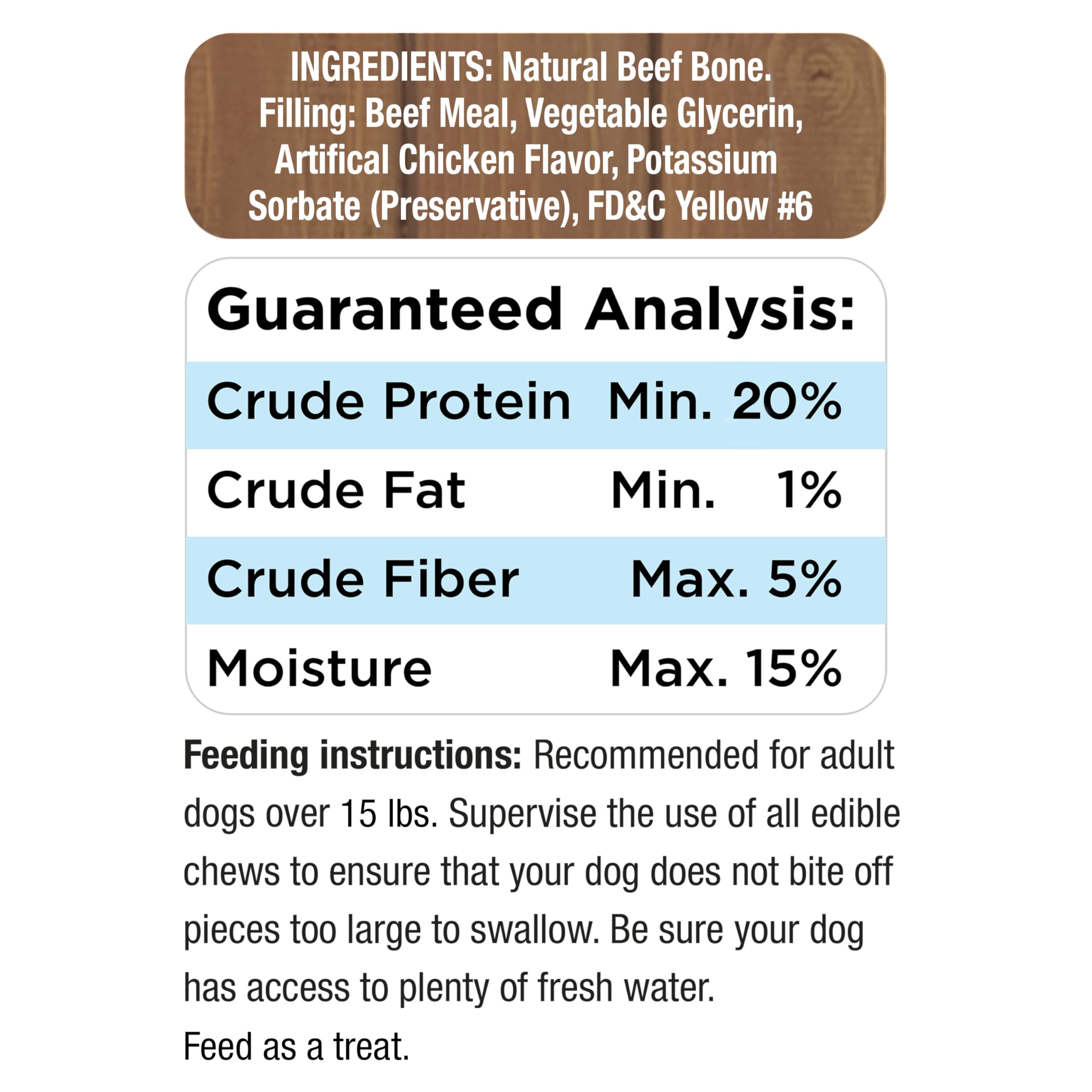 Cadet Stuffed Shin Bone, Long-Lasting Dog Chew Bones for Aggressive Chewers, High Protein Filled Bone Dental Chew for Dogs, Chicken Flavor Filling, 3-4" for Small Dogs - Image 8